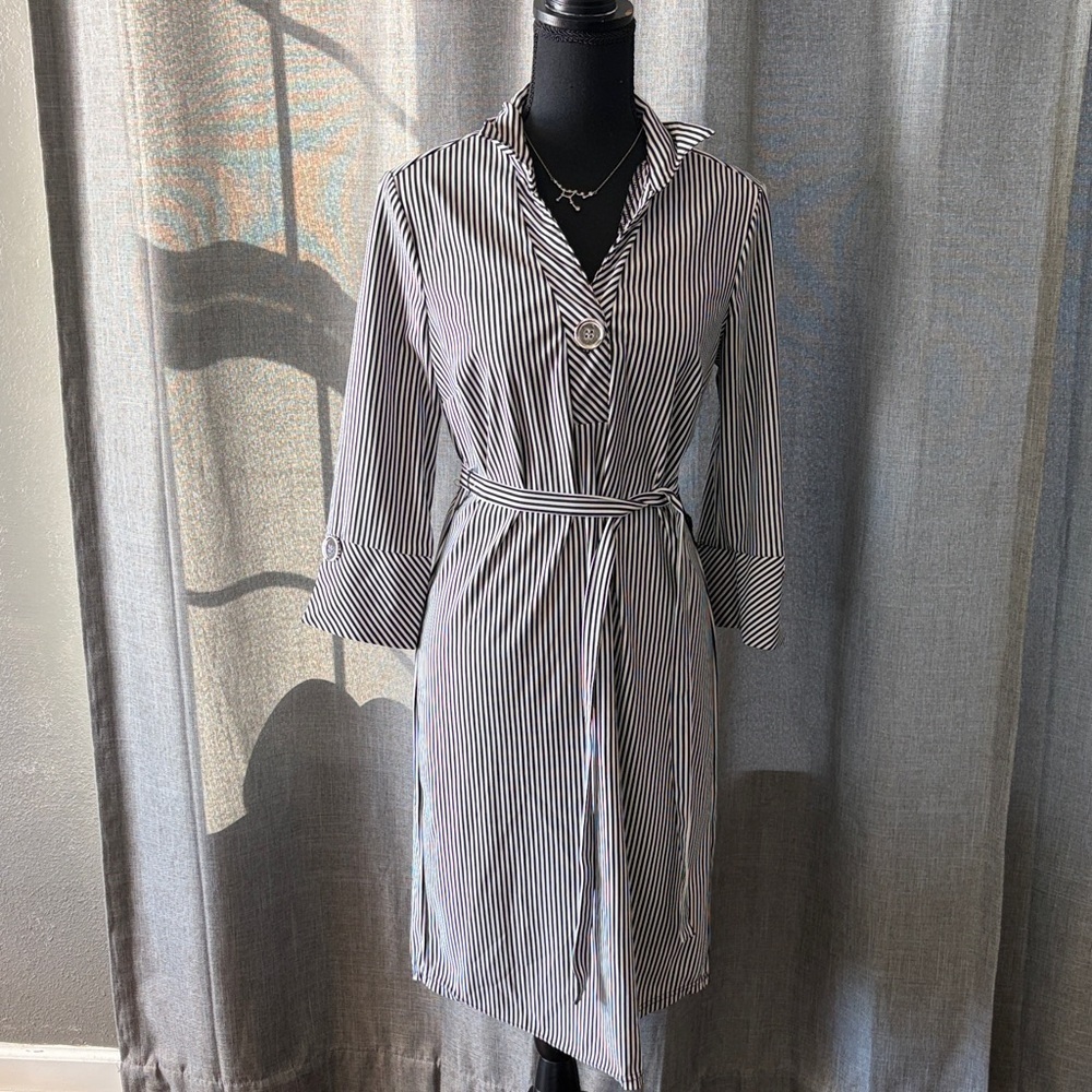 Mlle Gabrielle Monochrome Striped Dress